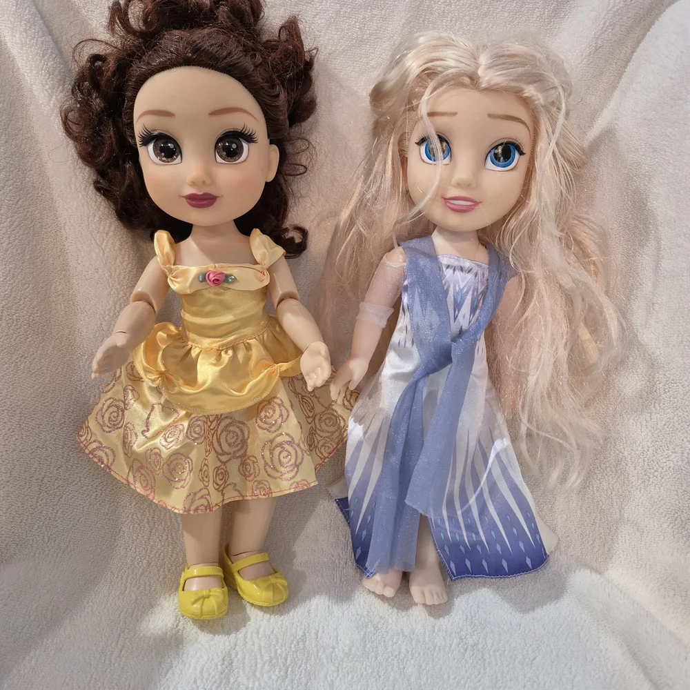 Disney Dolls Belle From Beauty And The Beast And Elsa From Frozen 14 Inches